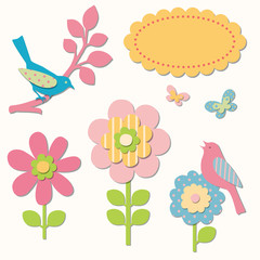 Birds and flowers