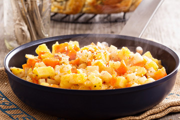 Apple and root vegetable hash