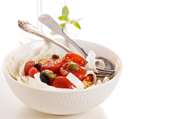 Celery root pasta with tomatoes