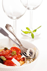 Celery root pasta with tomatoes