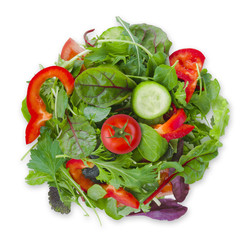 Spot of vegetarian food isolated on a white