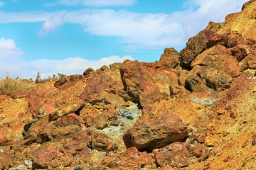 soil with a high content in reddish iron by the rust, desert ari