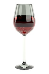 realistic 3d render of glass of wine