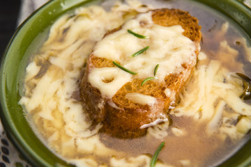 French onion soup with ingredients