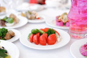 Vegetables on Festive Table