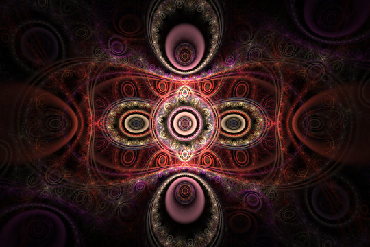 Pink and Red Patterns Abstract Fractal Design