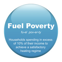 Button with definition of Fuel Poverty