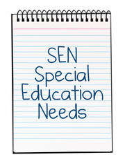 Notepad with writing SEN Special Education Needs © Sophia Winters