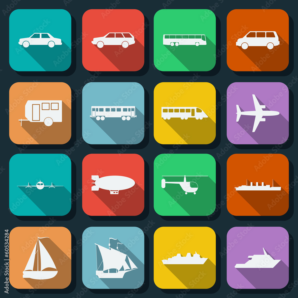 Poster flat web icons vector set 13