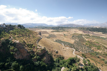 Fototapeta na wymiar Views of Andalusian countryside from Ronda town, Malaga, Spain