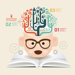 book diagram creative paper cut style  template 