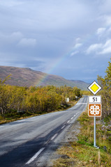 Rainbow on scenic road 51