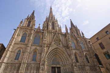 Fototapeta na wymiar The Cathedral in Barcelona, Spain