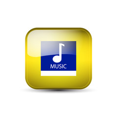 Web icon, button with music