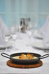 dish with seafood
