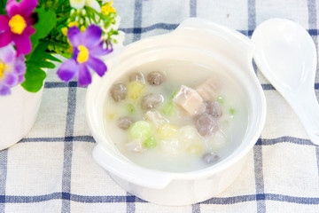 Taro balls in coconut cream