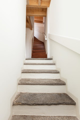 Fototapeta na wymiar comfortable empty loft, interior, staircase view