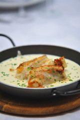 dish with seafood