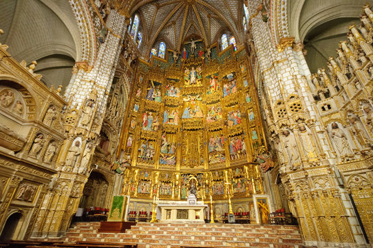 The Cathedral in the historic city of Toledo in Spain