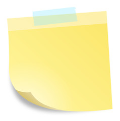 gelber Notizzettel mit Klebestreifen