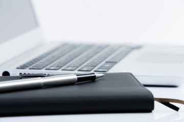 Office workplace with laptop