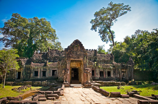 Entrance of Preah Khan temple , Cambodia.