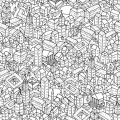 Gardinen Nahtloses Muster der Stadt © ivook