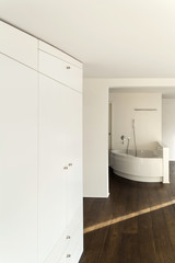 Fototapeta na wymiar beautiful interior of a new apartment, view bathtub