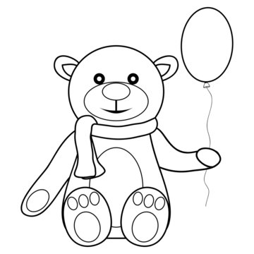 toy teddy bear with balloon