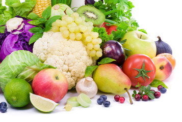 Different sorts of vegetables, fruit , spicy herbs and berry