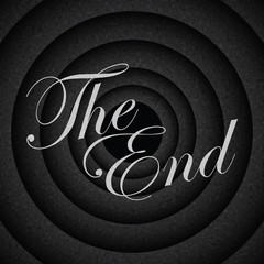 Background with dark circles, vintage style. Movie ending screen