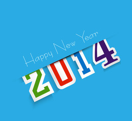 Beautiful happy new year 2014 text design vector background