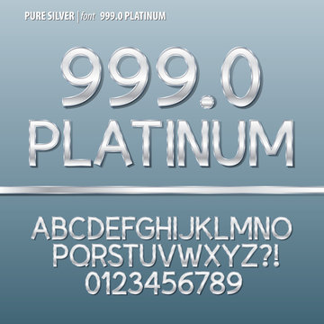 Pure Silver Alphabet and Digit Vector