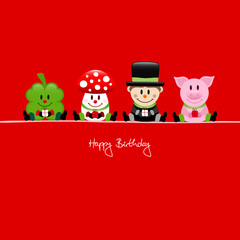 Cloverleaf, Fly Agaric, Chimney Sweeper & Pig Gifts Red