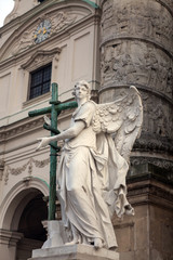 Fototapeta premium Karlskirche Anget Statue - Vienna