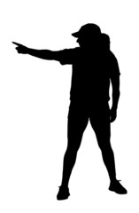 Pointing Lady Exerciser Silhouette
