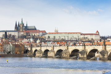 Obraz premium Prague Castle with Charles bridge, Prague, Czech Republic