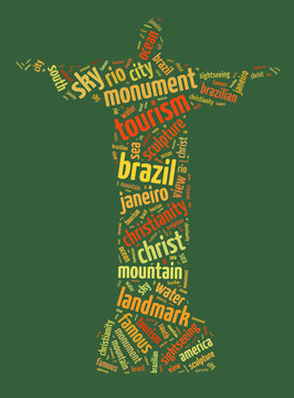 Words illustration of Christ the Redeemer statue in Brazil