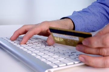 Business man buying online.