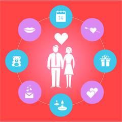 valentines day vector icons and pictograms ilustrations