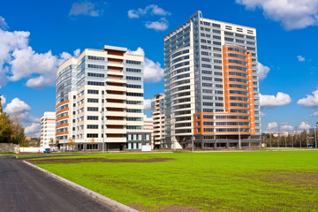 Modern apartment buildings