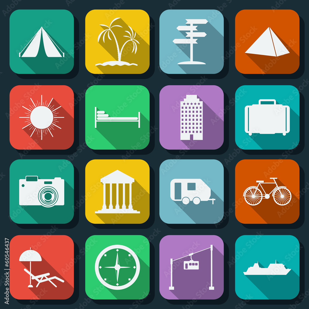 Poster flat web icons vector set 14