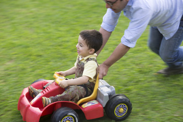 Dad And Son Playing