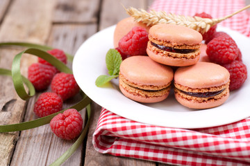 Macarons, Himbeeren