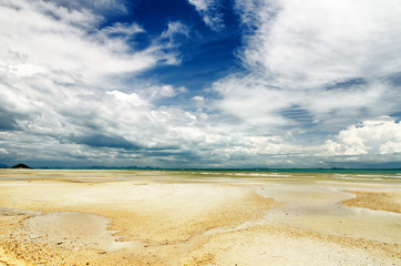 Beautiful sky and beach at low tide