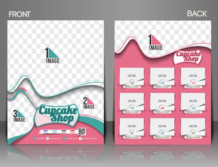 Cup Cake Shop Front & Back Flyer Template