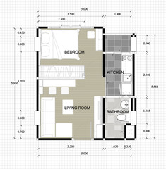 lay-out plan of interior residence