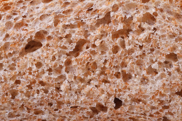 brown wholemeal bread texture close up. macro