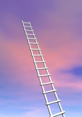 Ladder to success - 3D render