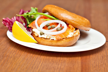 Salmon Bagel Sandwich